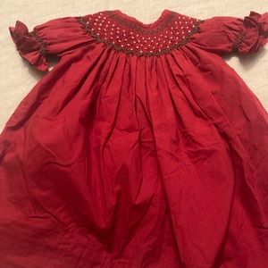 Red smoked Christmas dress